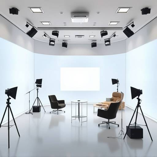 Indvendig udsigt af Stjerne Interview Studio, der viser et professionelt og indbydende miljø.